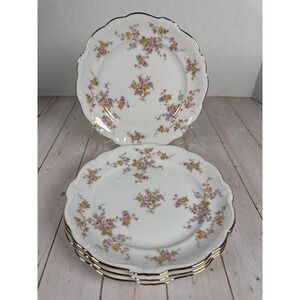 Johann Haviland Michele Salad Plates Set of 4 Bavaria Germany 7.75" Gold